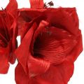 Floristik24 Amaryllis rode kunstzijde bloem met drie bloemen H40cm