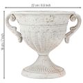 Antieke trofee met handgrepen metalen decoratie vintage grijs wit H18cm | Floristik24.nl