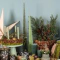 Kunstkerstboom met houten voet voor kerstversiering, 80 cm | Floristik24.nl