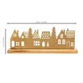 Huissilhouet decoratie adventskalender op houten voetstuk 29 cm | Floristik24.nl