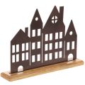 Floristik24 Decoratie voor een rijtje huizen, metaal met houten voet, 30 cm