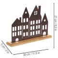 Decoratie voor een rijtje huizen, metaal met houten voet, 30 cm | Floristik24.nl