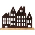 Decoratie voor een rijtje huizen, metaal met houten voet, 30 cm | Floristik24.nl