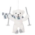 Hanger met ijsbeer op ski's en sjaal om op te hangen, 10 cm, 2 stuks | Floristik24.nl
