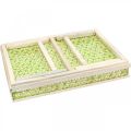 Floristik24 Bamboe bedblad, opvouwbaar dienblad, houten dienblad met rieten patroon in groene en natuurlijke kleuren 51.5×37cm
