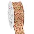 Floristik24 Decoratieve linttakken met rode glitterbessen, 40 mm x 15 m