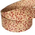 Decoratieve linttakken met rode glitterbessen, 40 mm x 15 m | Floristik24.nl