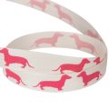 Decoratief lint met teckelmotief, cadeaulint, 15 mm breed, 18 m lang | Floristik24.nl