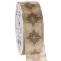 Floristik24 Decoratief lint met sterren, cadeaulint met vormvaste rand, 40 mm breed, 20 m lang