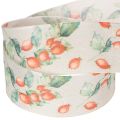 Cadeaulint, herfstdesign met rozenbottels en bladeren, 40 mm x 18 m | Floristik24.nl