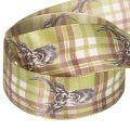 Decoratief lint met hertenkop en ruitpatroon, 40 mm x 15 m | Floristik24.nl