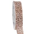 Floristik24 Cadeaulint met luipaardprint, 25 mm breed, 18 m lang