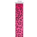 Decoratief lint met luipaardprint, roze, 15 mm x 18 m | Floristik24.nl