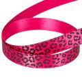 Decoratief lint met luipaardprint, roze, 15 mm x 18 m | Floristik24.nl