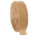 Floristik24 Decoratief katoenen lint, rustieke stijl, met franjes, 40 mm, 30 m