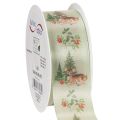 Floristik24 Decoratief lint met hertenmotief, bos en bloemen, 40 mm x 15 m