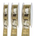 Floristik24 Band met draadrand goud 25m