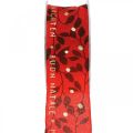 Floristik24 Kerstlint met spreuk rood 40mm 20m