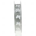 Floristik24 Organza lint vlinder grijs 15mm 20m