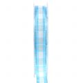 Floristik24 Decoratief lint met draadrand blauw 15 mm L20m