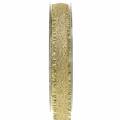 Floristik24 Decoratief lint goud met franjes 15 mm 15 m