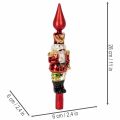 Kerstboomtopper: notenkrakerfiguur in rood, 28 cm, van echt glas. | Floristik24.nl