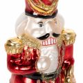 Kerstboomtopper: notenkrakerfiguur in rood, 28 cm, van echt glas. | Floristik24.nl