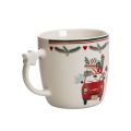 Keramische mok met kerstmotief, auto en cadeautjes, 9 cm | Floristik24.nl
