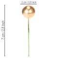 Kunstmatige gouden bessenbolletjes op een draadje voor feestelijke arrangementen, 2 cm, 48 stuks | Floristik24.nl
