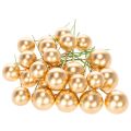 Kunstmatige gouden bessenbolletjes op een draadje voor feestelijke arrangementen, 2 cm, 48 stuks | Floristik24.nl