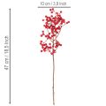 Kunstmatige hulsttak met rode bessen, decoratieve tak voor vazen, 47 cm, 3 stuks | Floristik24.nl