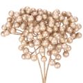 Floristik24 Kunstmatige bessenstruik, champagnekleurige decoratie, 28 cm, 3 stuks