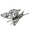 Floristik24 Bloemsteker metaal vlinder zwart 10,5×8/44cm 3st