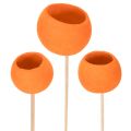 Floristik24 Bell Cup Mix op een stokje, sinaasappel, 15 stuks