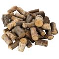 Floristik24 Decoratieve stukjes berkenhout met bast voor knutselprojecten, 3 cm, 300 g