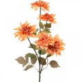 Floristik24 Decoratieve bloemendahlia, herfstdecoratie, zijden bloem oranje 55cm Ø9 / 11cm