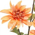 Floristik24 Decoratieve bloemendahlia, herfstdecoratie, zijden bloem oranje 55cm Ø9 / 11cm