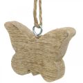 Floristik24 Houten hanger, bloem vlinder hart, lente decoratie naturel H5.5/4cm 12 stuks