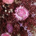 Bloemenkrans, krans van gedroogde bloemen, wijnrood, roze, Ø25cm | Floristik24.nl