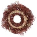 Bloemenkrans, krans van gedroogde bloemen, wijnrood, roze, Ø25cm | Floristik24.nl
