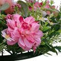 Floristik24 Deurkrans wanddecoratie bloemen dahlia&#39;s banksia roze Ø35cm