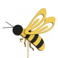 Floristik24 Bloemplug bijen deco plug hout bijen decoratie 7cm 12st