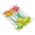 Floristik24 Bloemplug gieter kleurrijke tuinplug lente decoratie 16 stuks