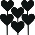 Floristik24 Bloemenplug hart decoratieve plug houten hartplug 9cm 6st