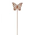 Floristik24 Bloemplug metaal roest vlinder decoratie 10x7cm