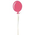 Floristik24 Bloemplugboeket decoratie taarttopper ballon roze 28cm 8st
