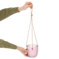 Glazen bloempot/hanglantaarn, paars/groen, 14 cm, 2 stuks | Floristik24.nl