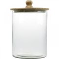 Floristik24 Glazen pot, bonboniere met houten deksel, decoratief glas naturel kleur, helder Ø17cm H24.5cm