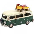 Floristik24 Kerstdecoratie auto kerstbus vintage bus groen 17cm