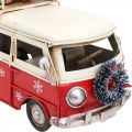 Floristik24 Kerstdecoratie Auto Kerstbus Vintage Bus Rood L17cm